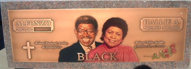 Double Trigard Bronze on Mahogany Granite Backer